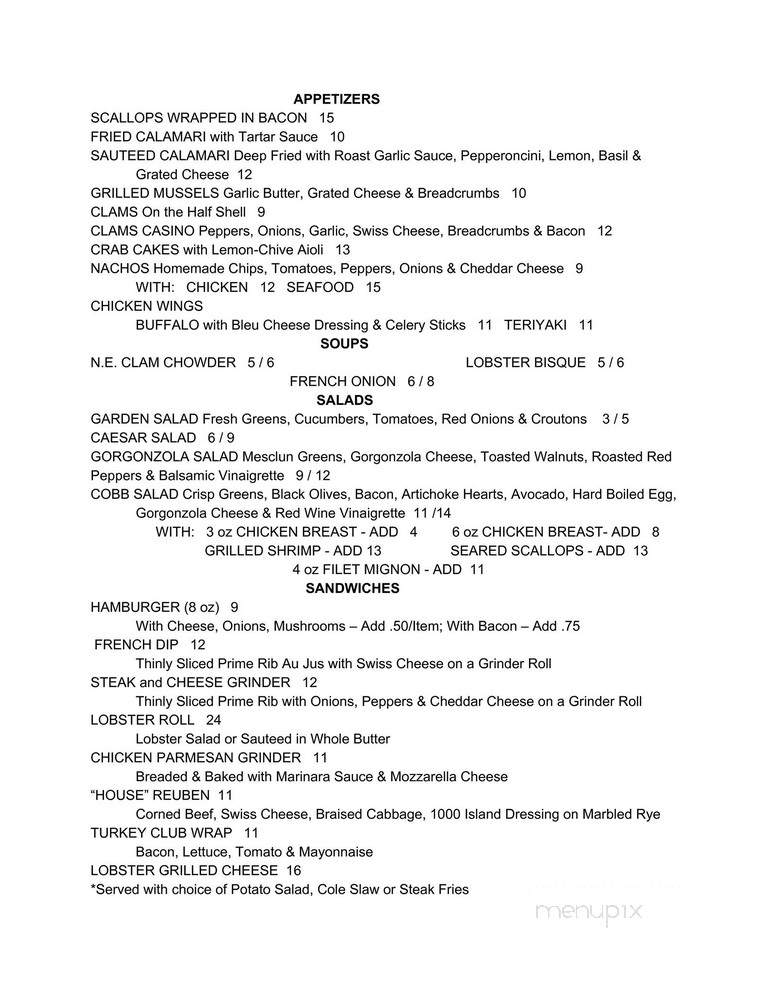 The Grille On 1 - Stonington, CT menu_pic
