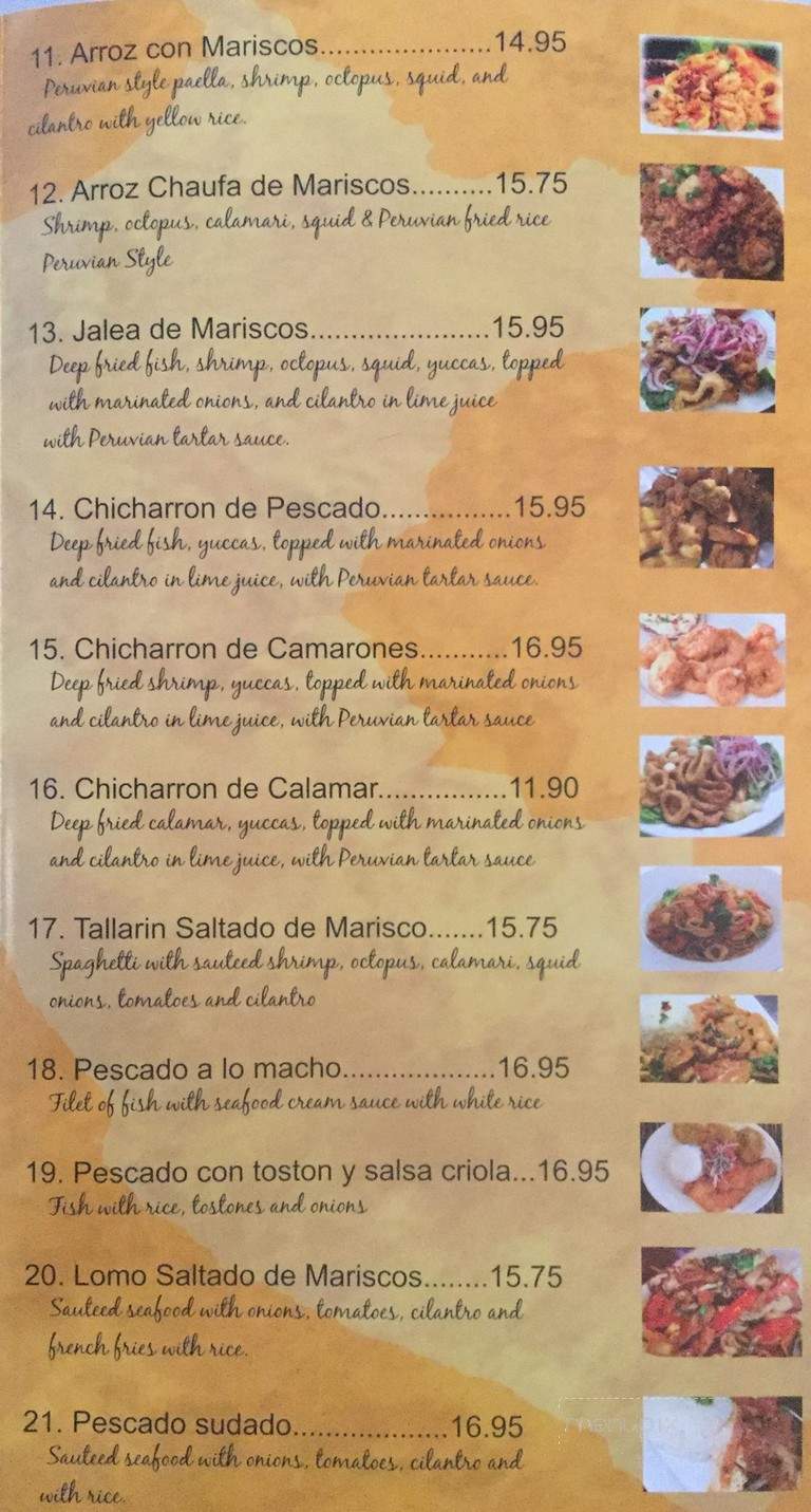 Incas Restaurant - Key West, FL menu_pic