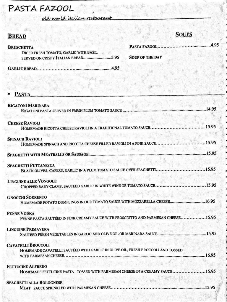 Pasta Fazool - Hatboro, PA menu_pic