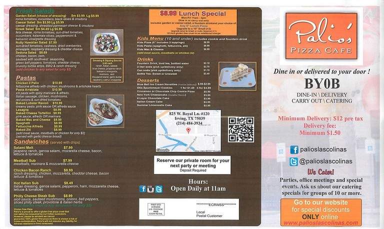Palios Pizza Cafe - Irving, TX menu_pic