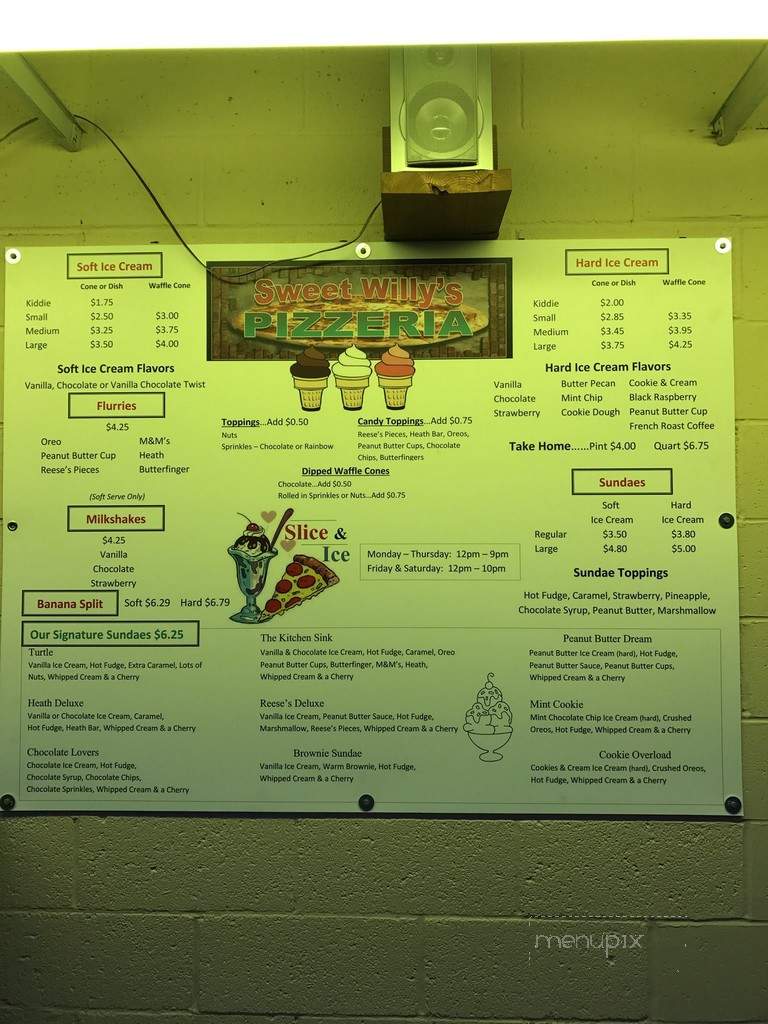 Sweet Willy's Pizzeria - Albany, NY menu_pic