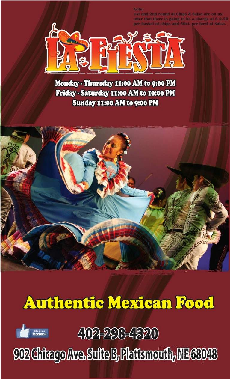 La Fiesta Mexican Restaurant - Plattsmouth, NE menu_pic