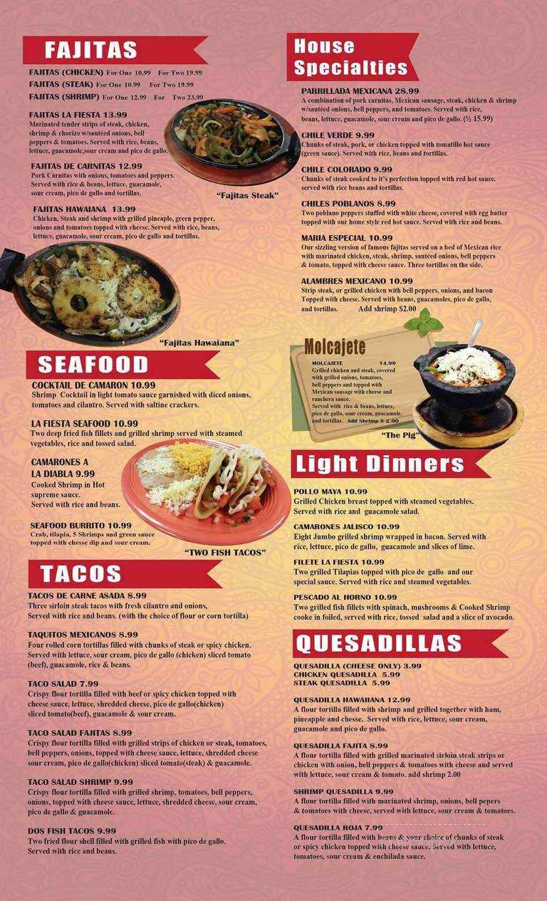La Fiesta Mexican Restaurant - Plattsmouth, NE menu_pic