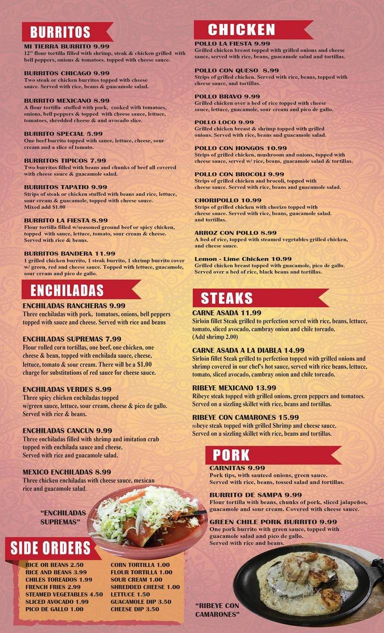 La Fiesta Mexican Restaurant - Plattsmouth, NE menu_pic