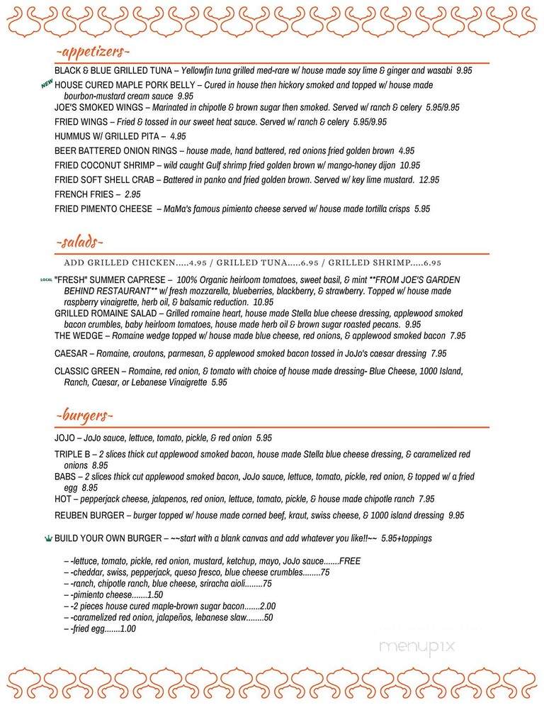 JoJo's Diner - Homewood, AL menu_pic