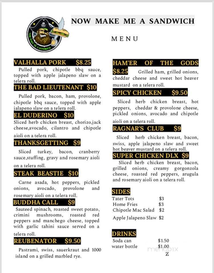 Now Make Me a Sandwich - Seattle, WA menu_pic