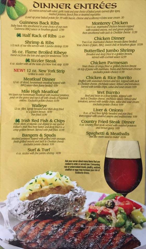 McGonigles Pub and Grill - Battle Creek, MI menu_pic