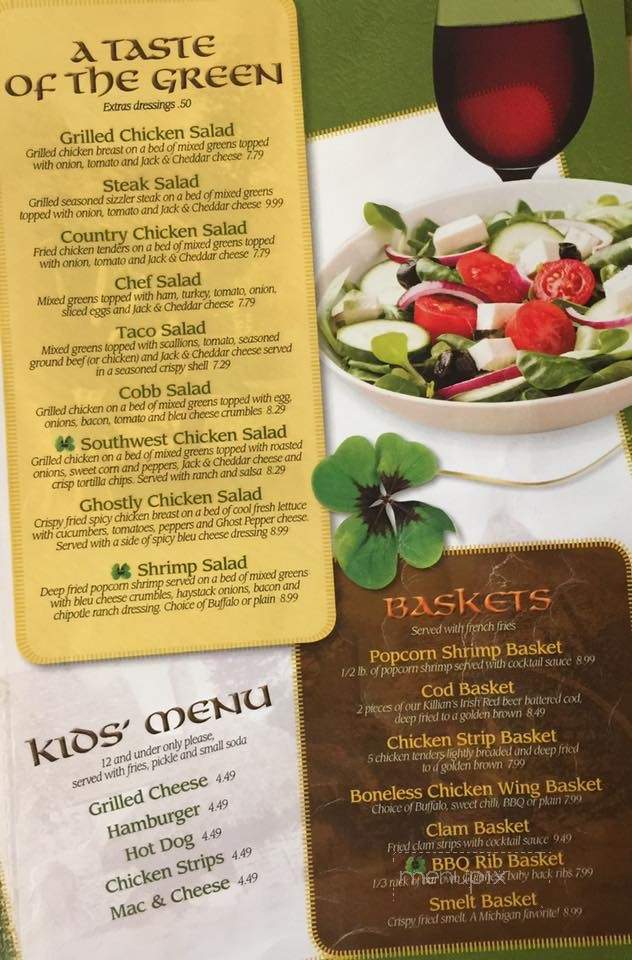 McGonigles Pub and Grill - Battle Creek, MI menu_pic