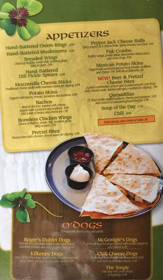 McGonigles Pub and Grill - Battle Creek, MI menu_pic