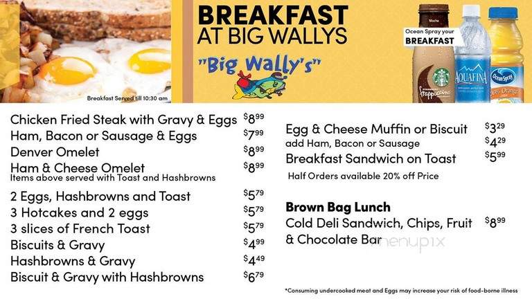 Big Wally's - Coulee City, WA menu_pic