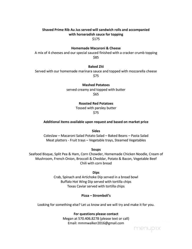 Hotel Almont - Nicholson, PA menu_pic