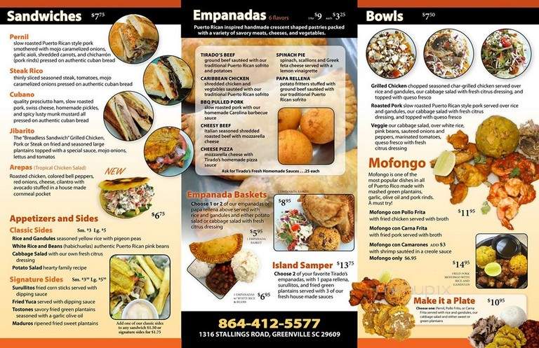 Tirado's Empanadas More - Greenville, SC menu_pic