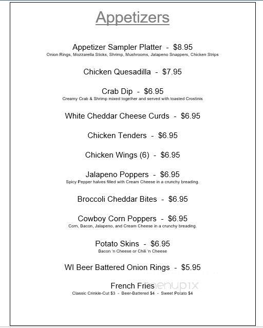 Sunset Harbor Bar Grill - Lodi, WI menu_pic
