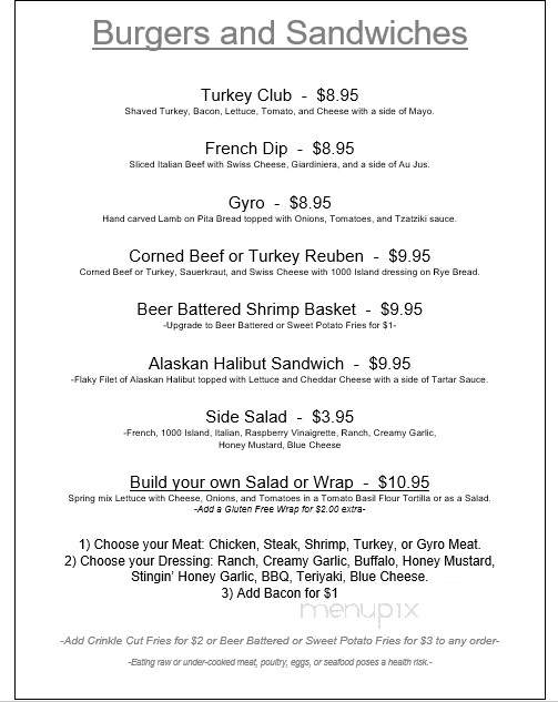 Sunset Harbor Bar Grill - Lodi, WI menu_pic