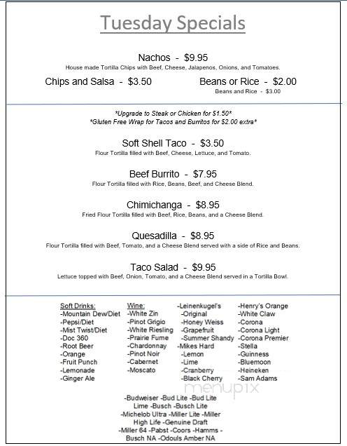 Sunset Harbor Bar Grill - Lodi, WI menu_pic