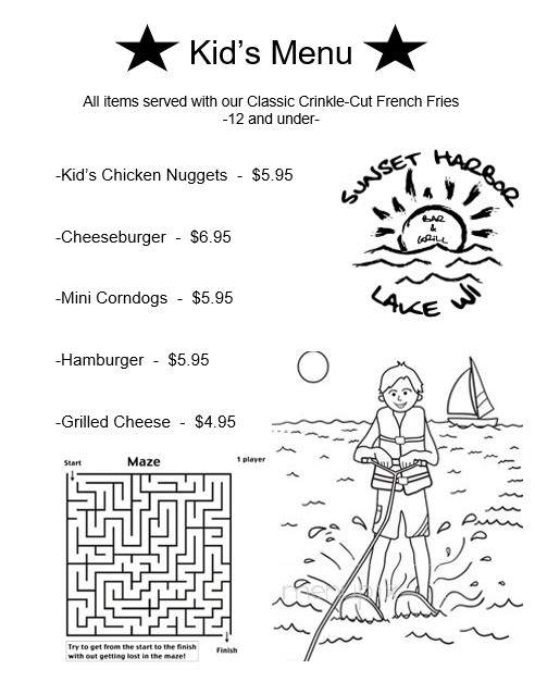 Sunset Harbor Bar Grill - Lodi, WI menu_pic