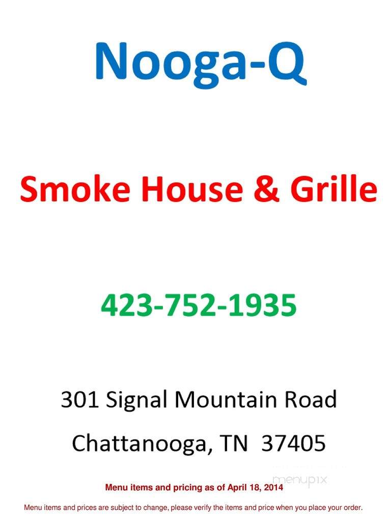 Nooga-q - Chattanooga, TN menu_pic