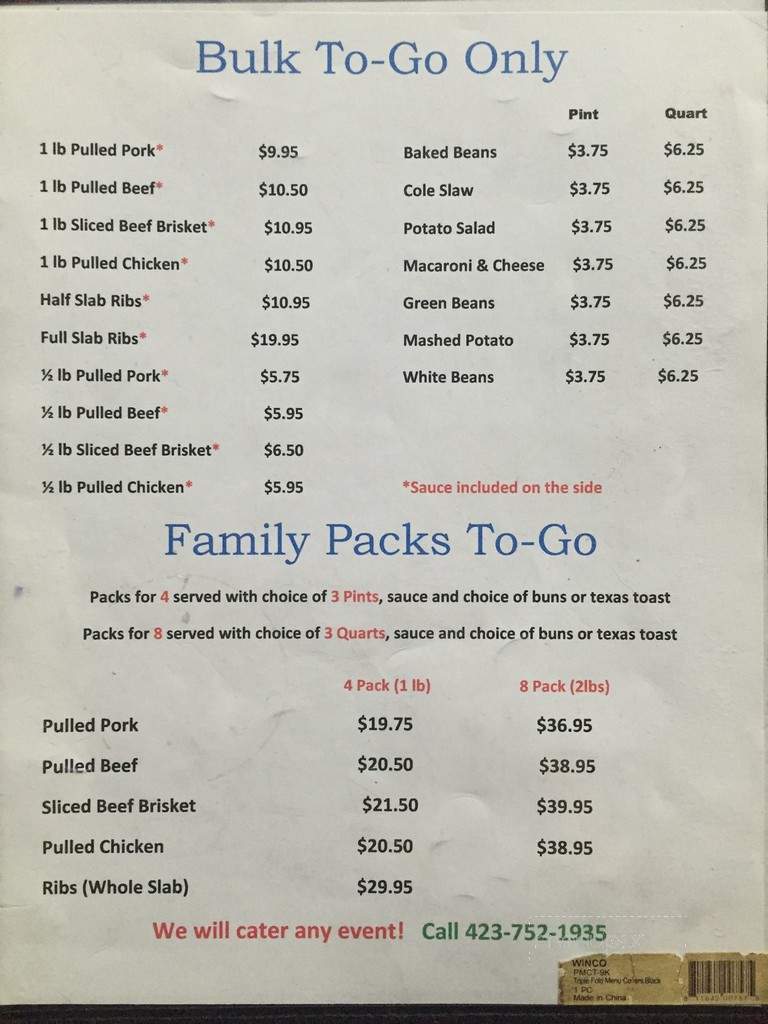 Nooga-q - Chattanooga, TN menu_pic