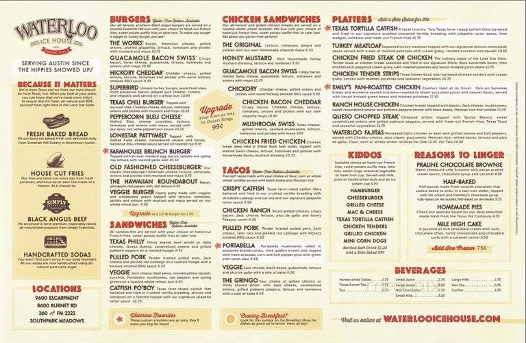 Waterloo Ice House - Austin, TX menu_pic