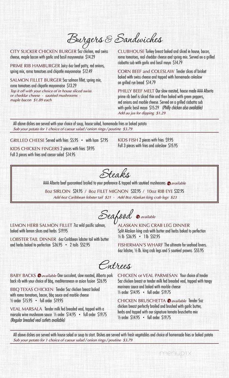 Anthonys Classic Grill - Vermilion, AB menu_pic