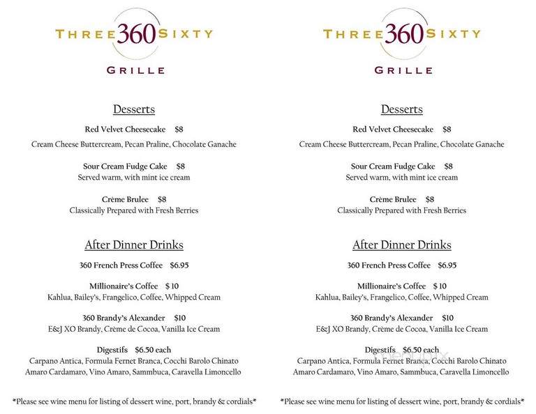 360 Grille - Florence, AL menu_pic