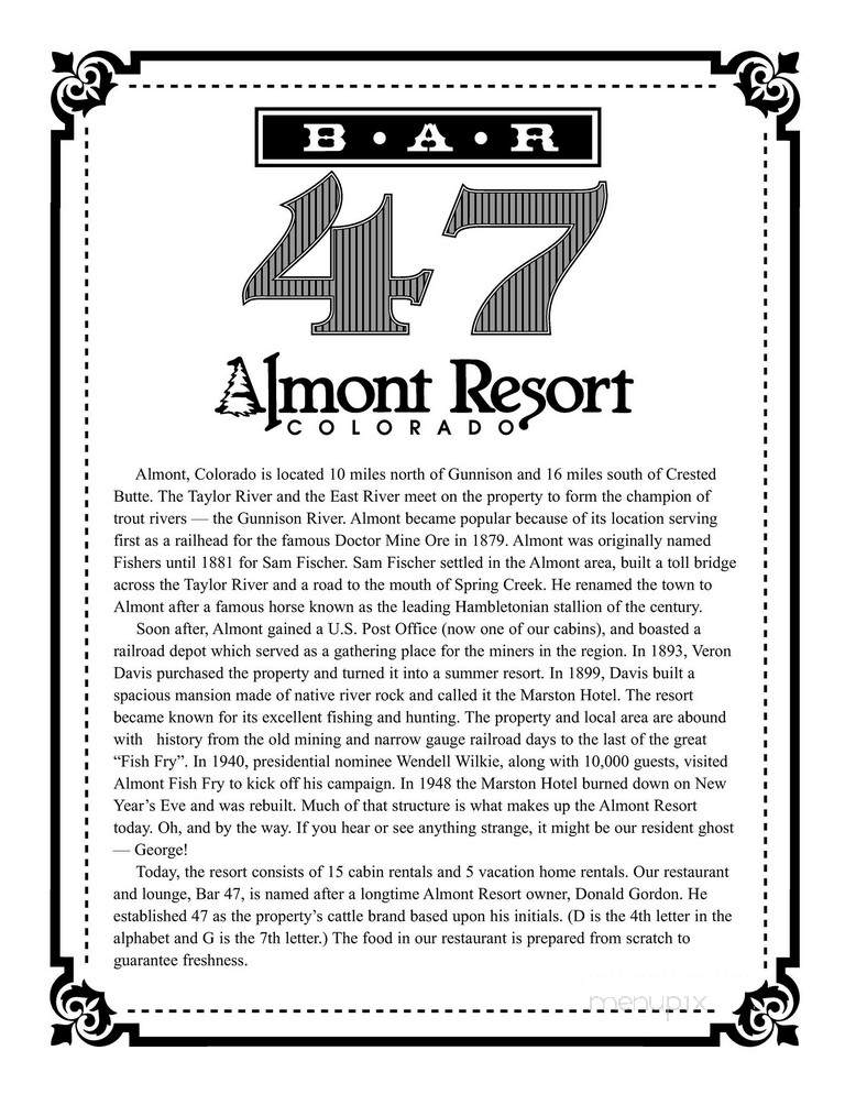 Almont Resort Restaurant & Lounge - Gunnison, CO