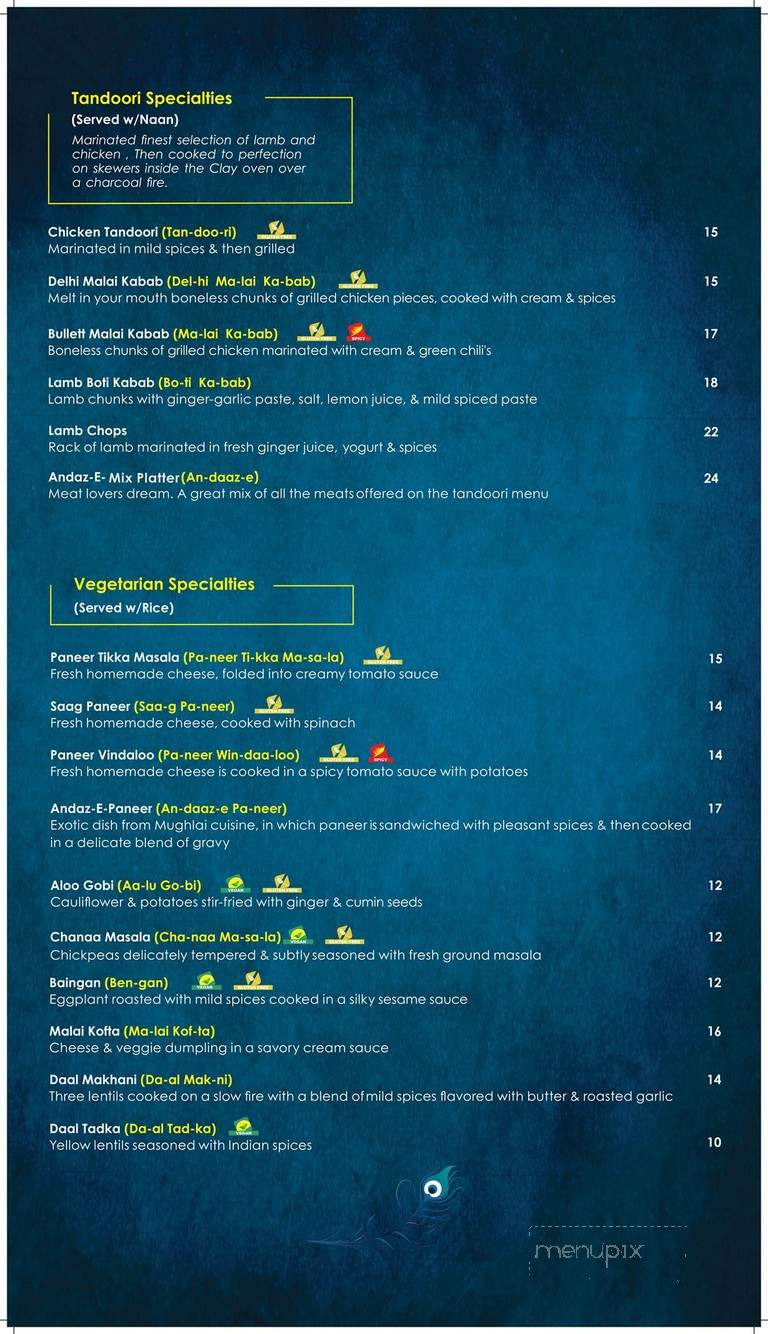 Andaz - Gainesville, FL menu_pic
