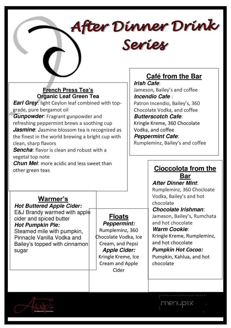 Asiago's Tuscan Italian - Johnstown, PA menu_pic
