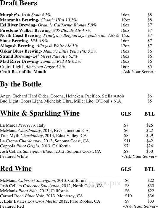 Avenue A Bar and Grill - Redondo Beach, CA menu_pic
