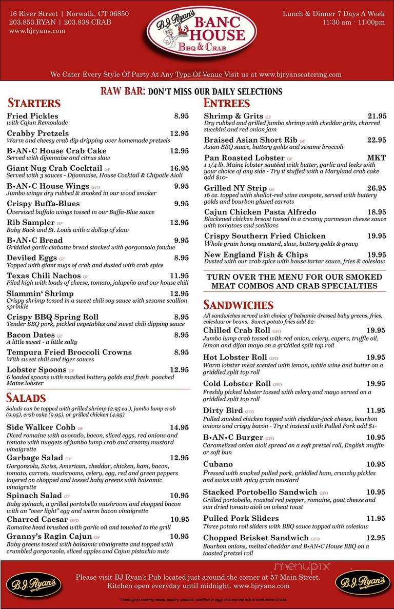 Banc House - Norwalk, CT menu_pic