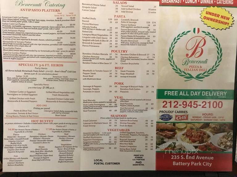 Benvenuti Italian Specialties - New York, NY menu_pic