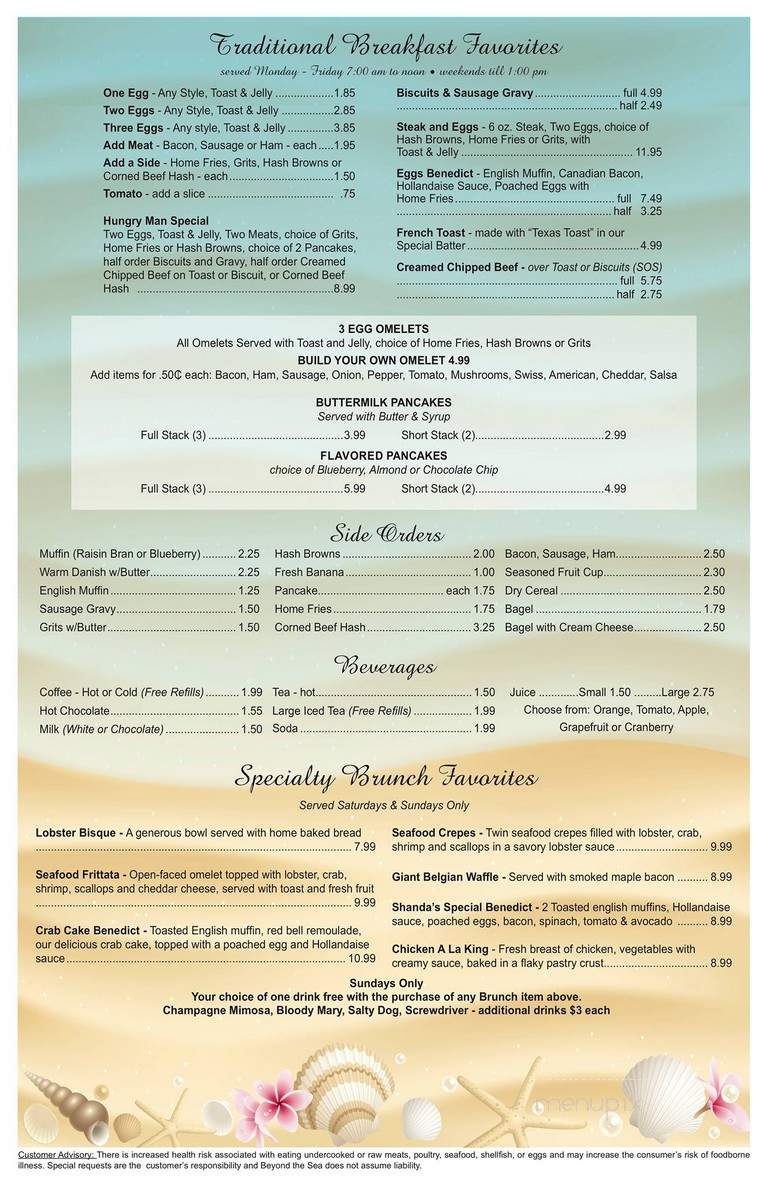 Beyond The Sea - Englewood, FL menu_pic