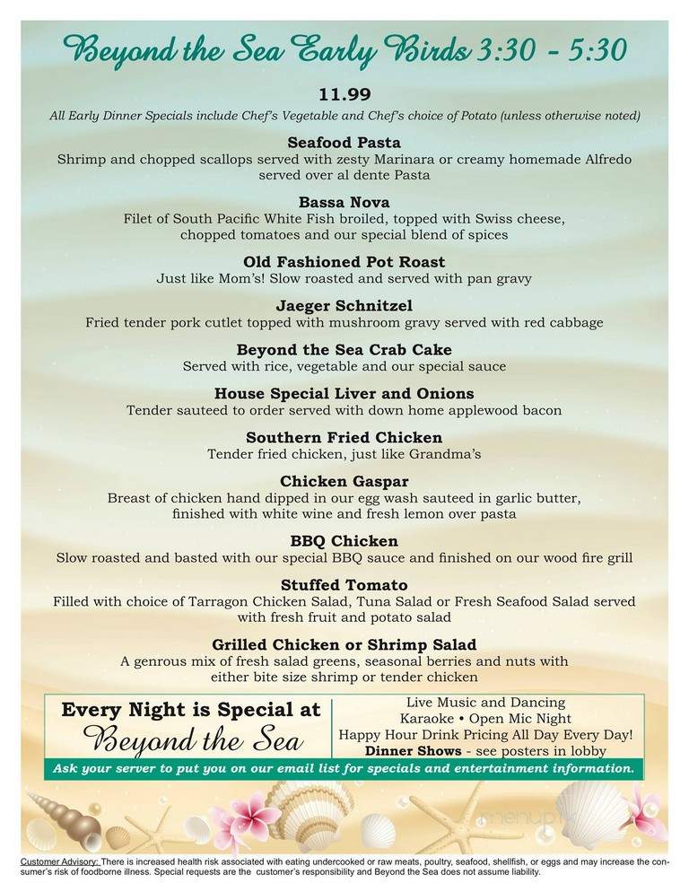 Beyond The Sea - Englewood, FL menu_pic