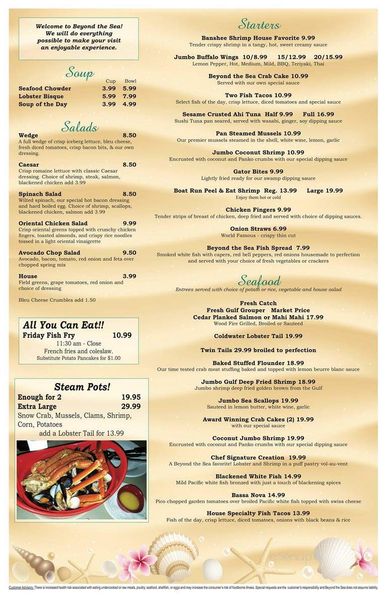 Beyond The Sea - Englewood, FL menu_pic