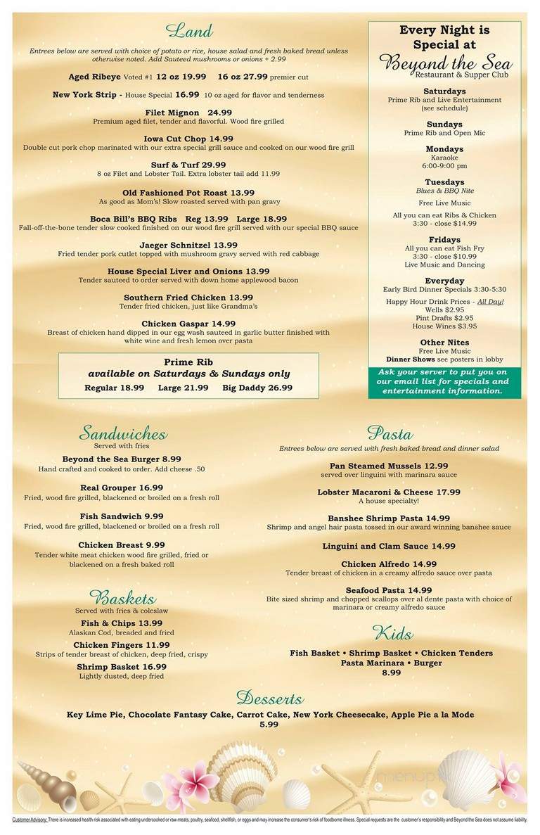 Beyond The Sea - Englewood, FL menu_pic