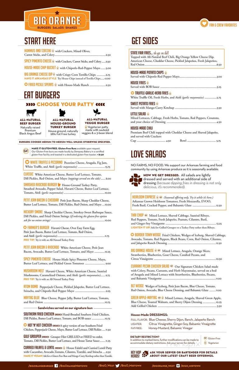 Big Orange - Little Rock, AR menu_pic