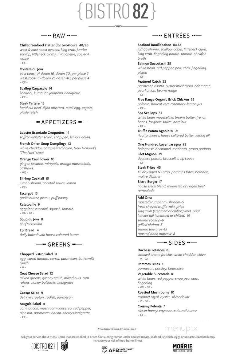 Bistro 82 - Royal Oak, MI menu_pic