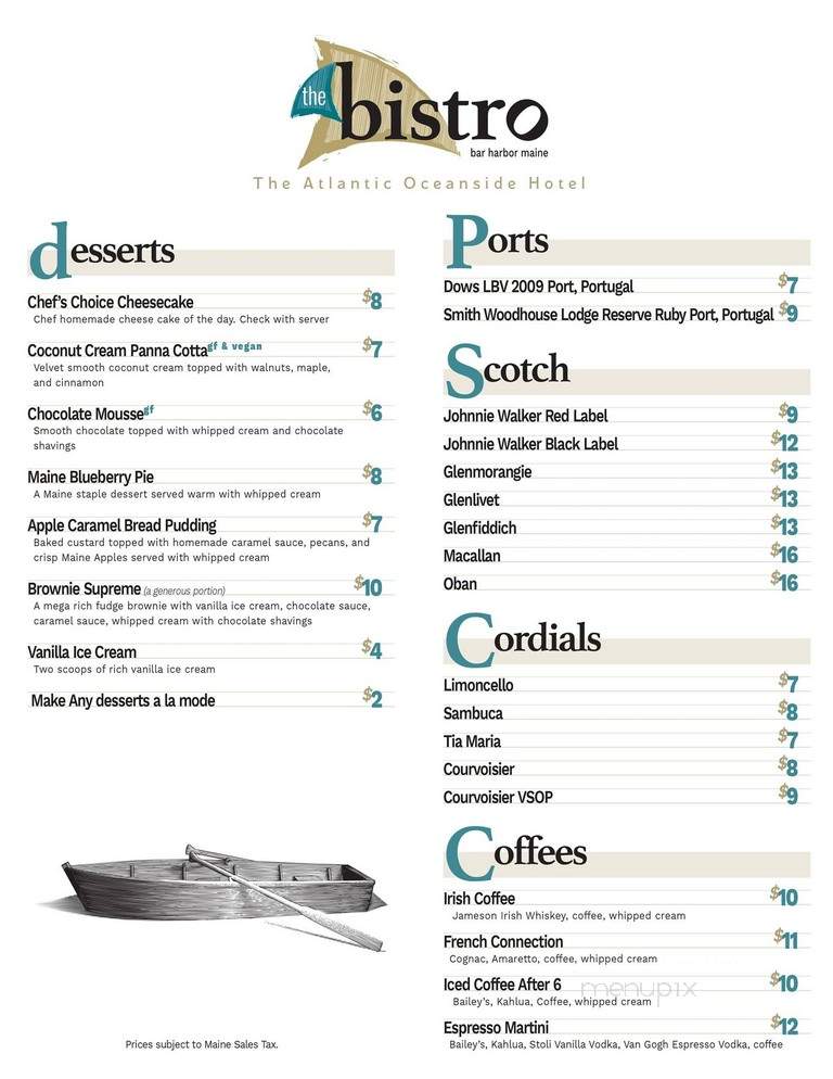 Bistro on Eden - Bar Harbor, ME menu_pic