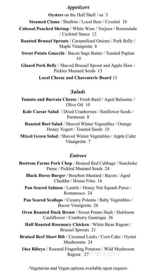 Black Horse Bistro - Mendon, NY menu_pic