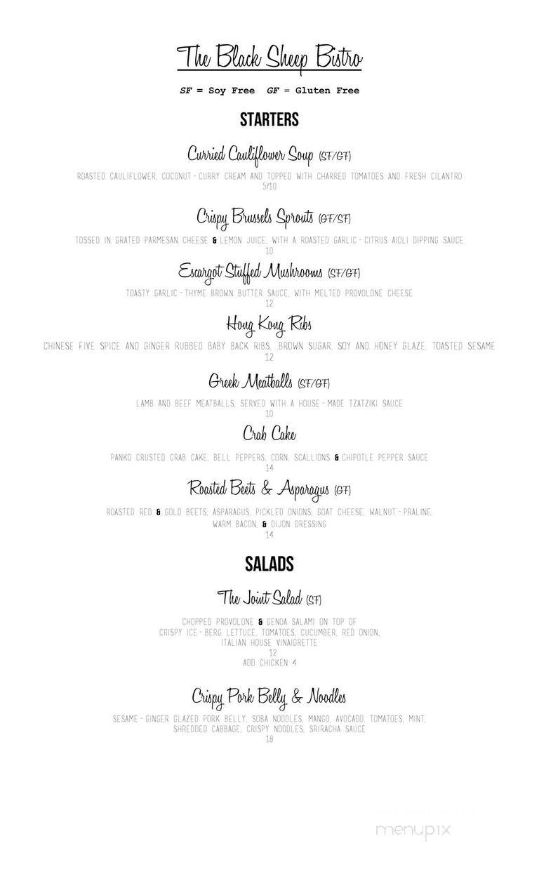 Black Sheep Bistro - Spring, TX menu_pic