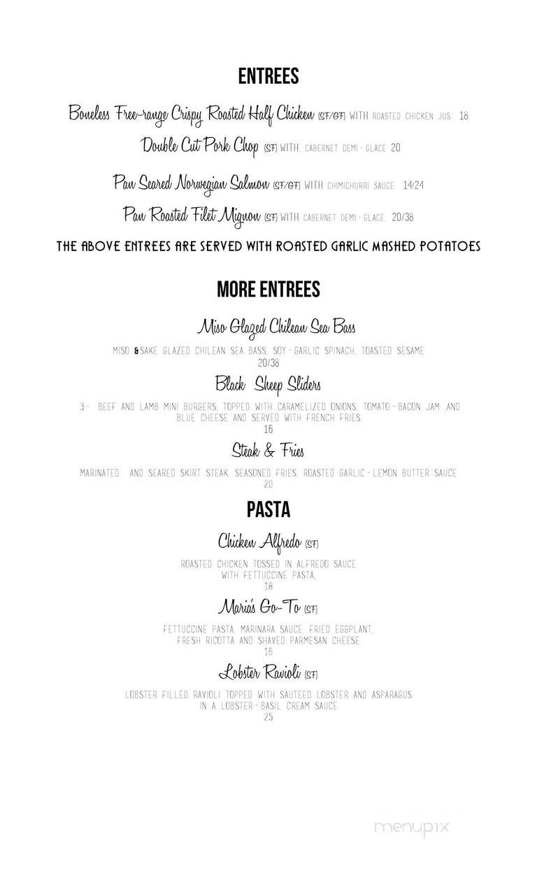 Black Sheep Bistro - Spring, TX menu_pic