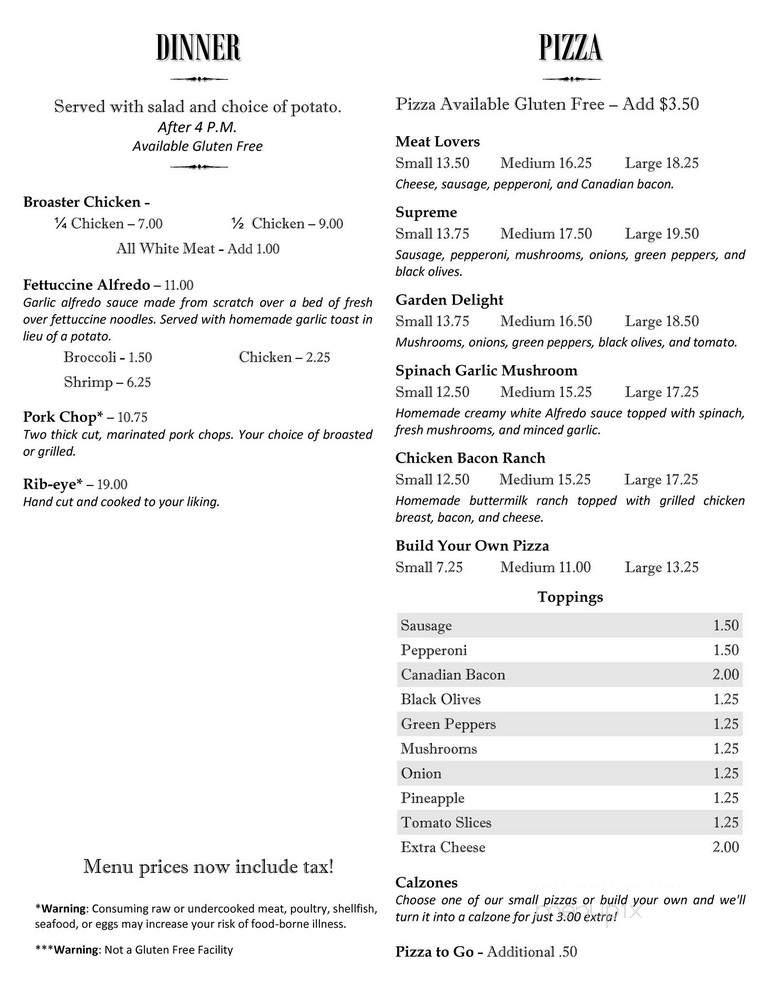 Bootlegger's - Amherst Junction, WI menu_pic