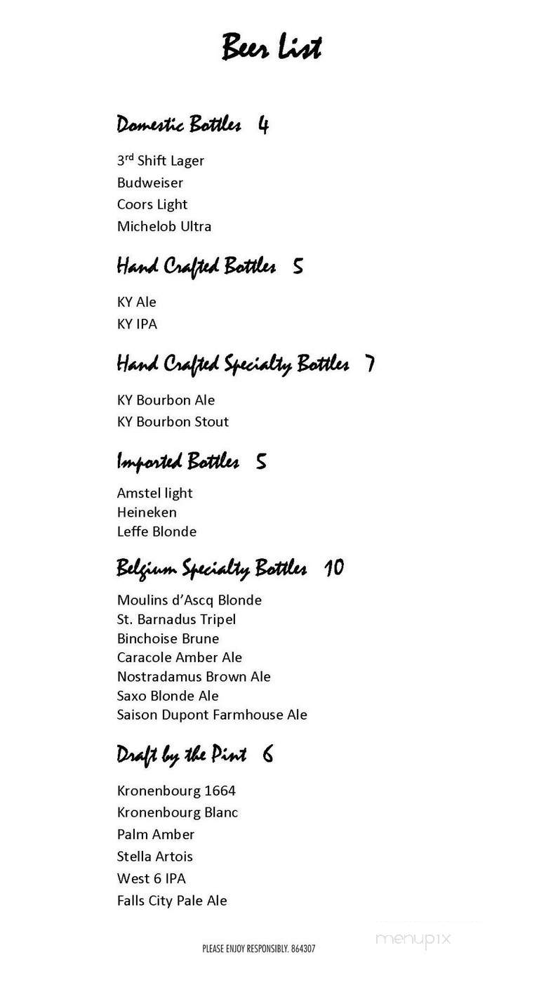 Brasserie Provence - Louisville, KY menu_pic