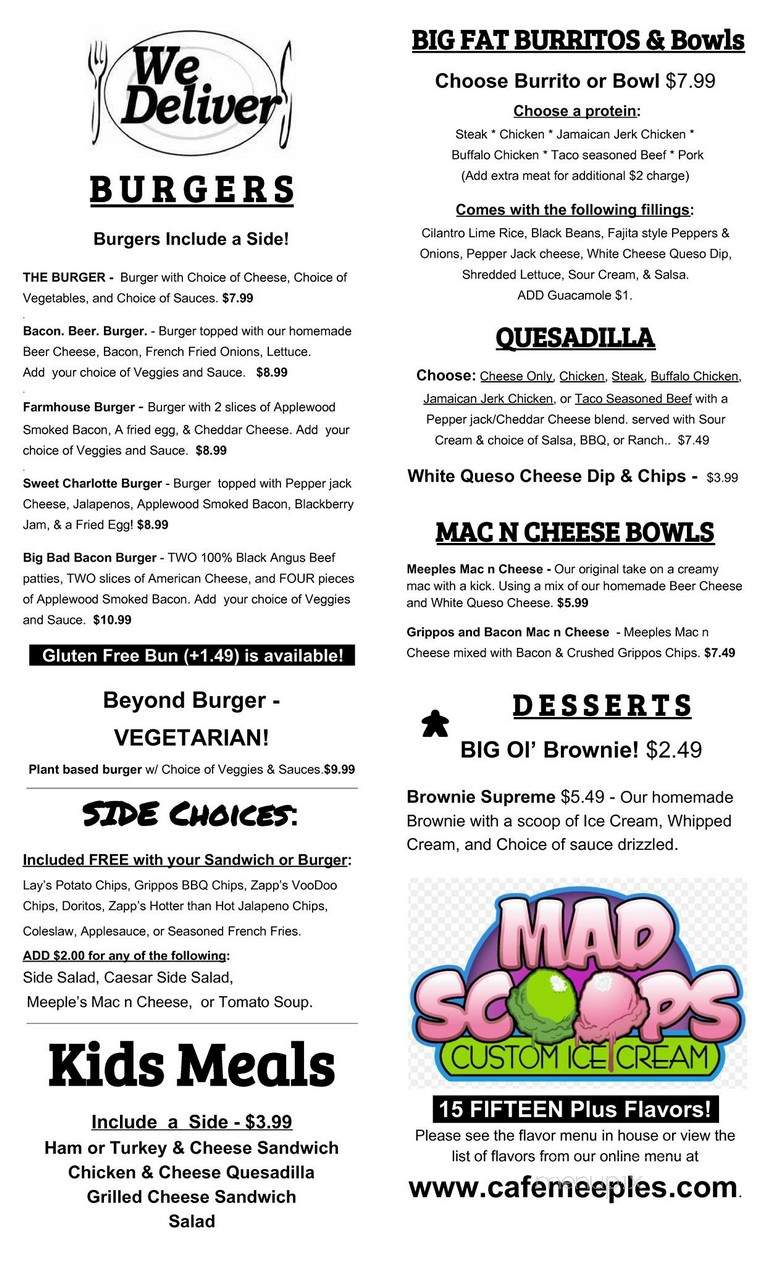 Cafe Meeples - Richmond, KY menu_pic