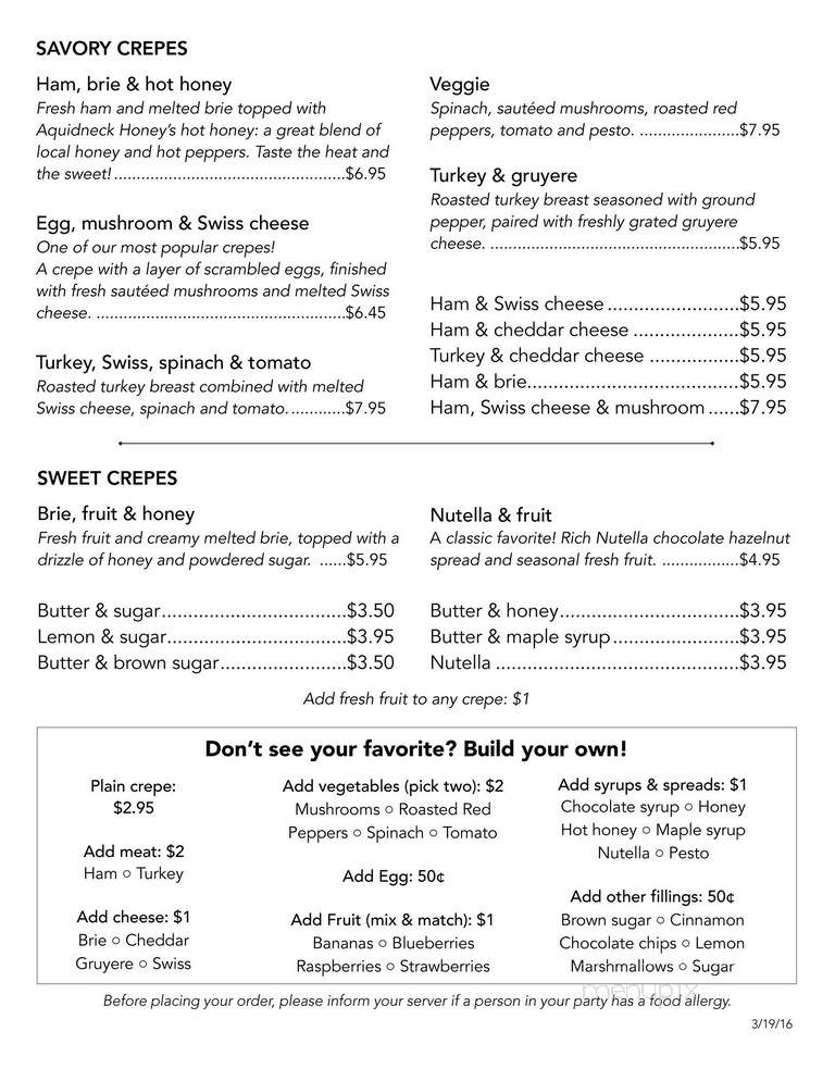 Cafe Water Street - Warren, RI menu_pic