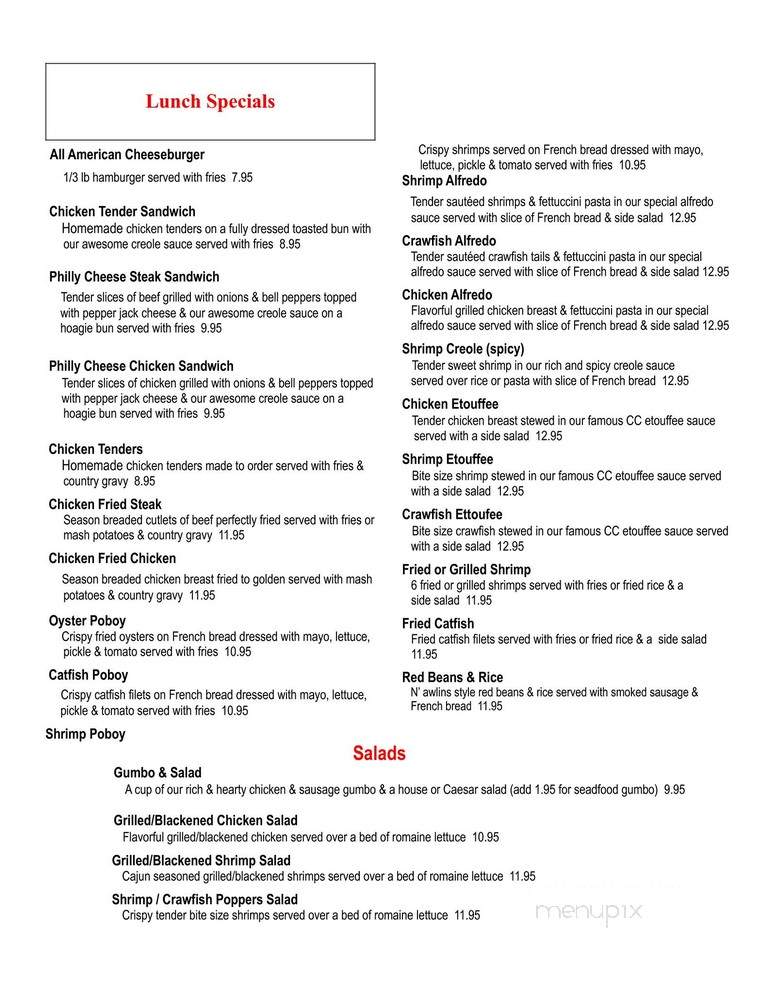 Online Menu Of Cajun Cowboy Victoria Tx