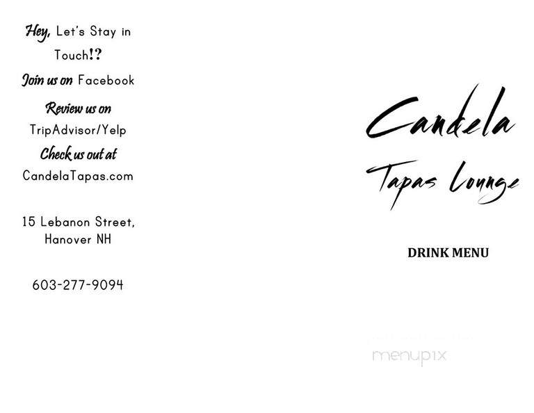 Candela Tapas Lounge - Hanover, NH menu_pic