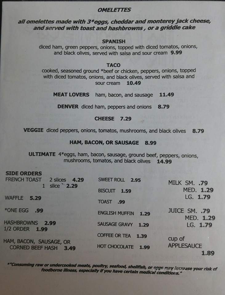 Centerville Cafe - Centralia, WA menu_pic