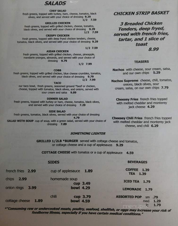 Centerville Cafe - Centralia, WA menu_pic