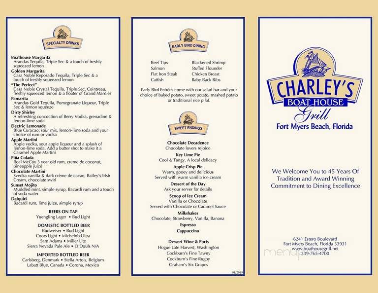 Charley's Boat House - Fort Myers Beach, FL menu_pic
